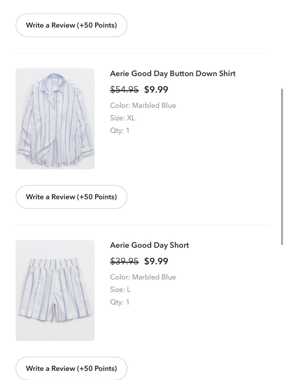 Aerie good day set